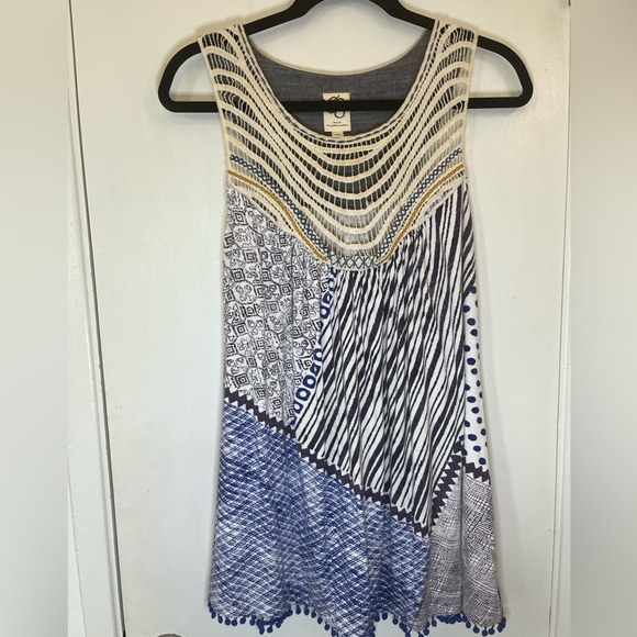 Anthropologie One September L swingy sleeveless with tassels - Picture 2 of 10